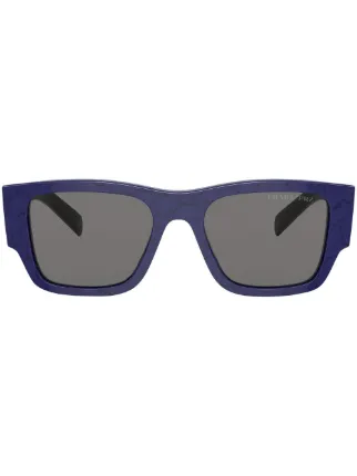 小物 prada milano dal 1913 shades blue Prada Eyewear square-frame Logo Sunglasses | Blue | FARFETCH