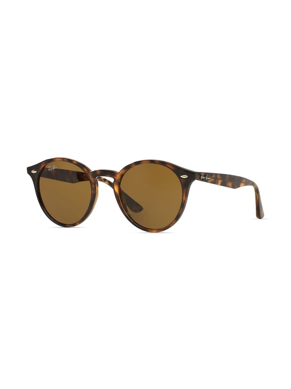 Shop Ray Ban Tortoiseshell Round-frame Sunglasses In Brown