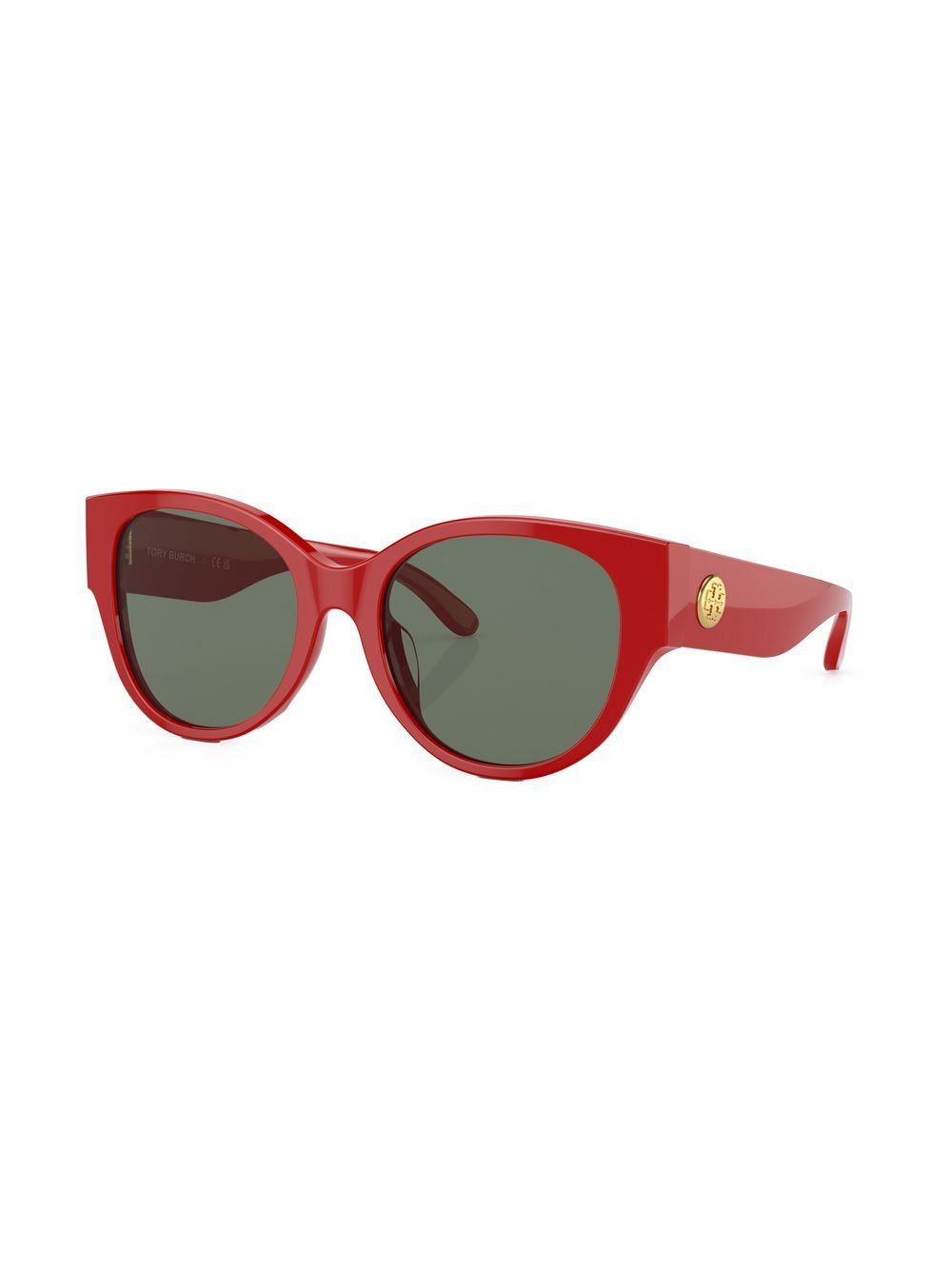 Shop Tory Burch Round-frame Sunglasses In Red
