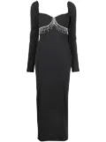 ANOUKI rhinestone-trim low-back dress - Black