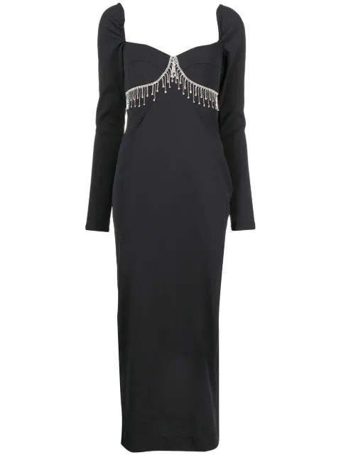 ANOUKI rhinestone-trim low-back dress