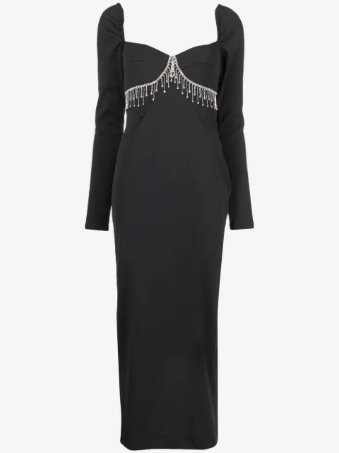 ANOUKI rhinestone-trim low-back dress