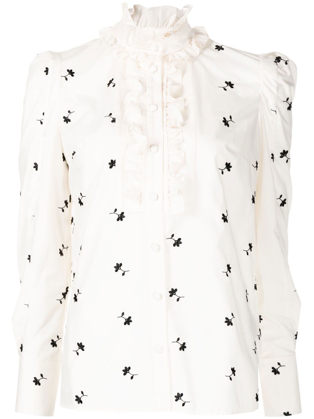 

Erdem Constance floral-embroidered ruffled shirt - White