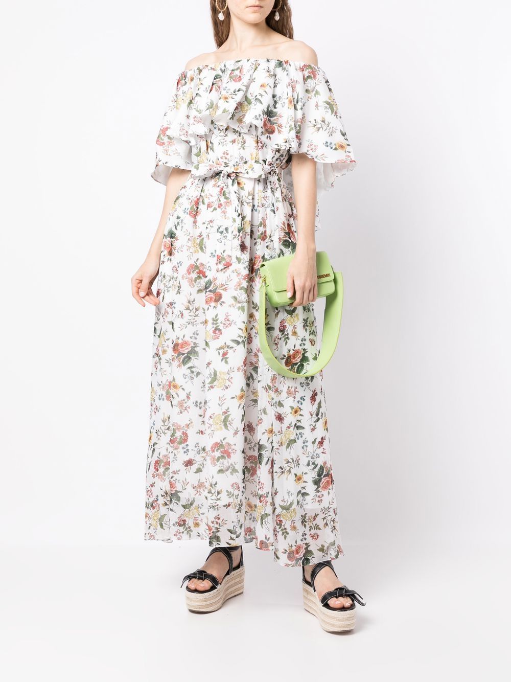 Erdem Jurk met bloemenprint - Wit