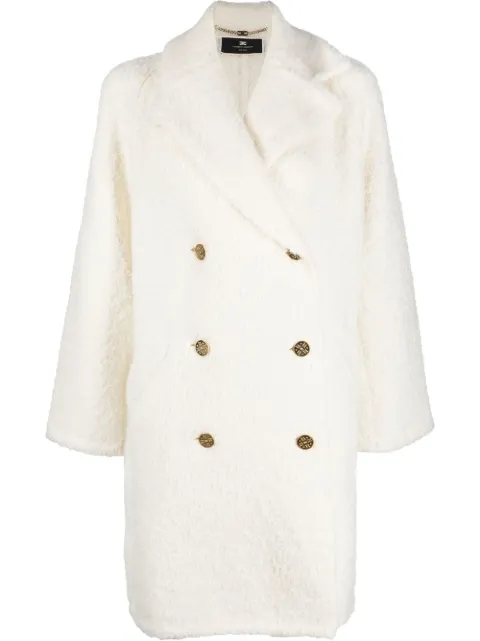 brushed double-breasted coat