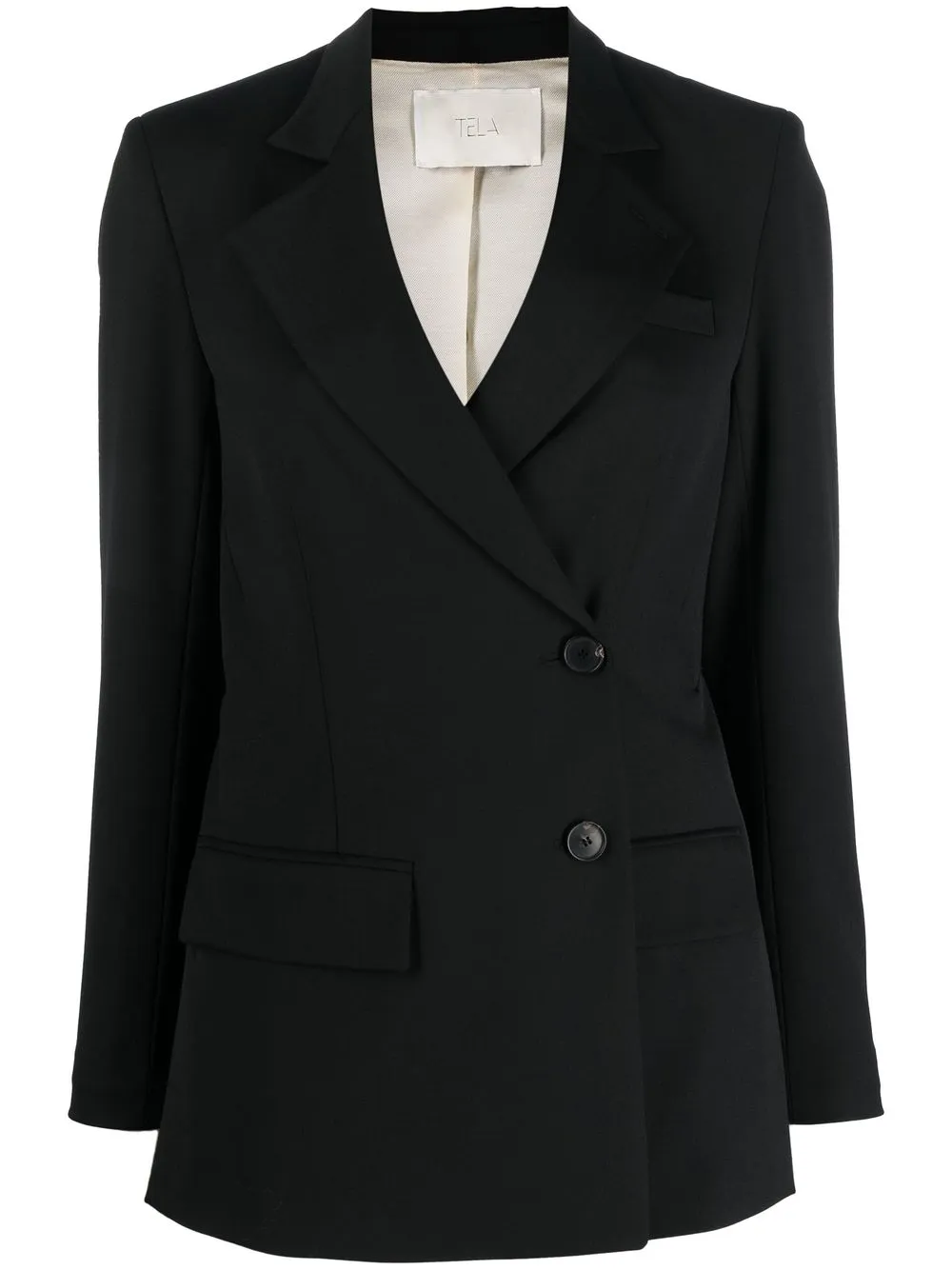 

Tela blazer con botones - Negro