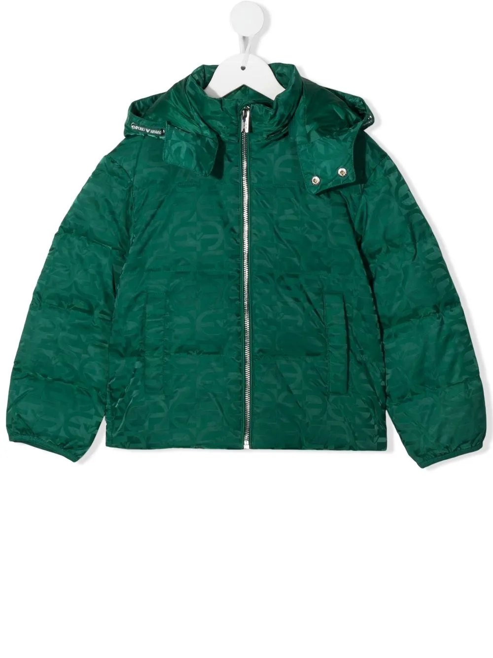 

Emporio Armani Kids chamarra con capucha y monograma - Verde