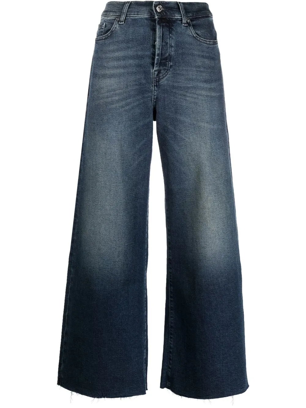 

7 For All Mankind jeans anchos con tiro alto - Azul