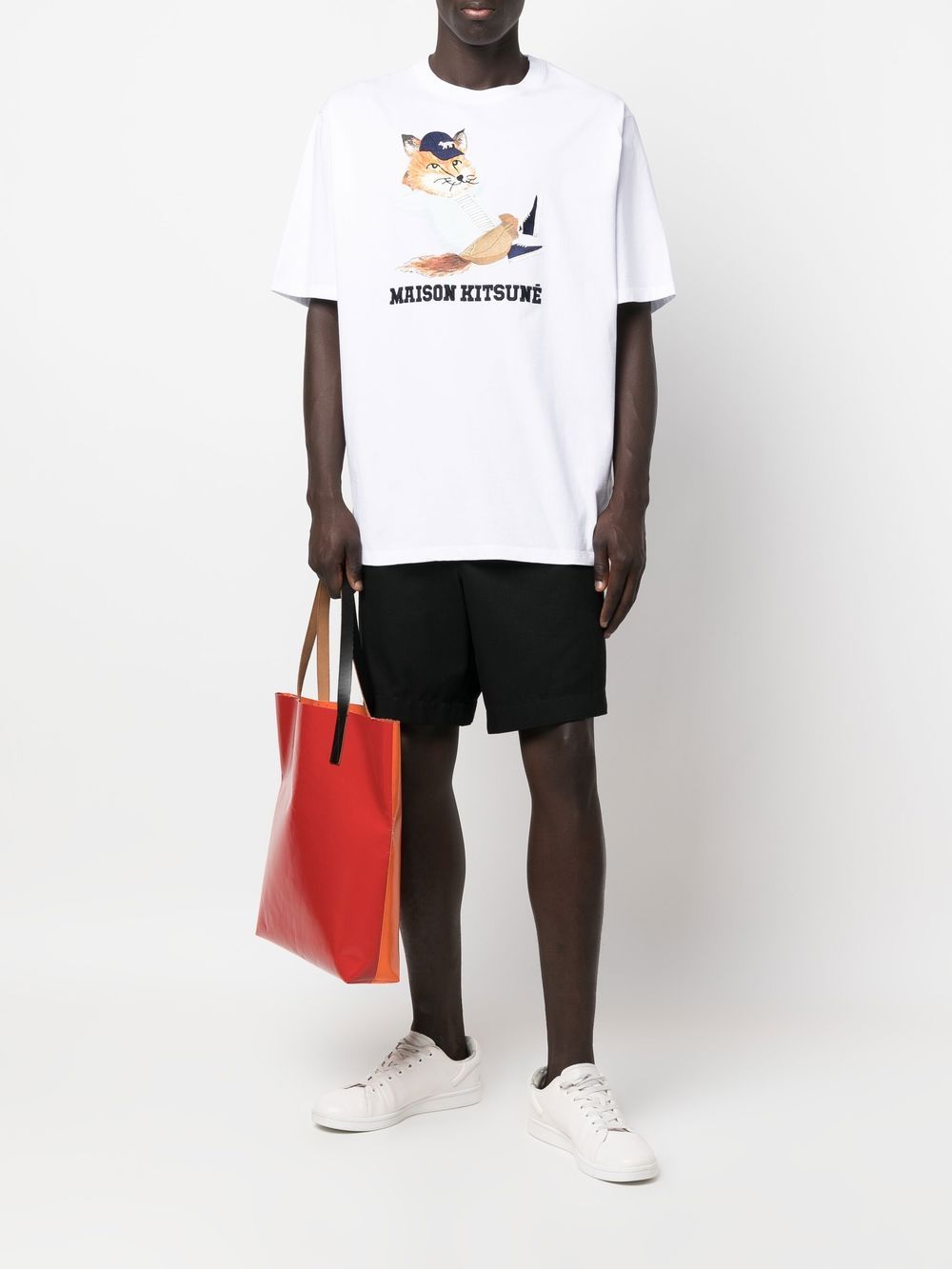 Maison Kitsuné T-shirt met logoprint - Wit