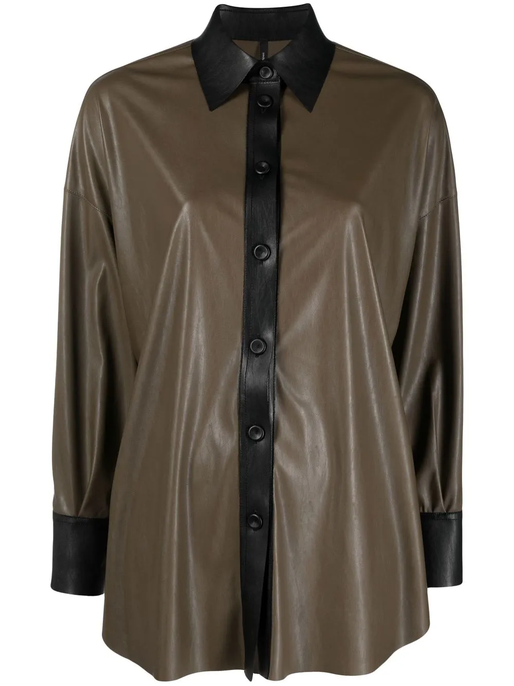 

PierAntonioGaspari faux-leather long-sleeve shirt - Green