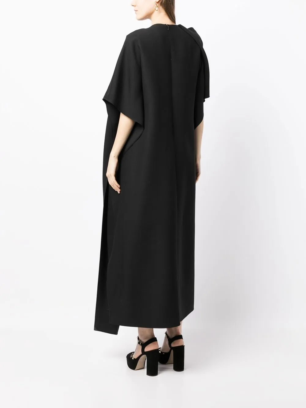 VALENTINO DRAPED MIDI DRESS