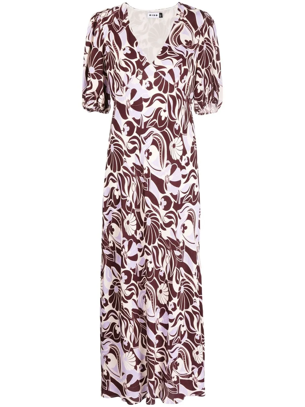 

Rixo floral-print midi dress - Brown