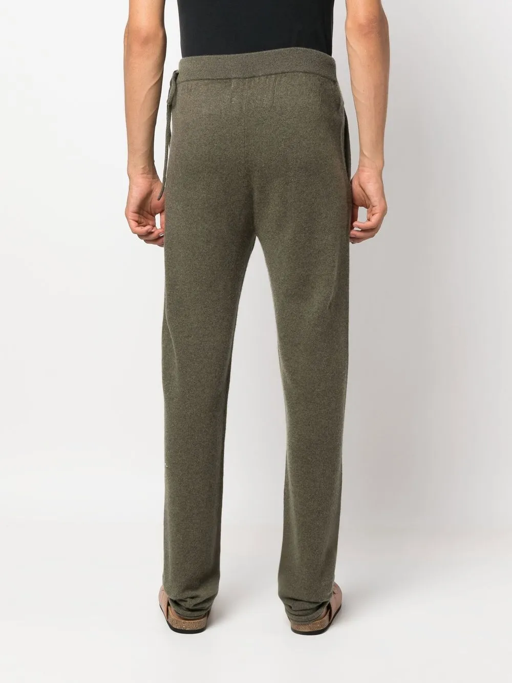 Extreme Cashmere Fine-knit Straight-leg Trousers In Grün