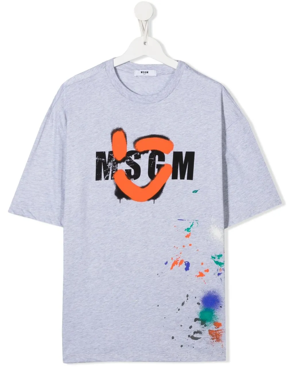 

MSGM Kids playera con logo estampado - Gris