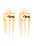 Marine Serre Reassembled Cutlery fork earrings - Gold