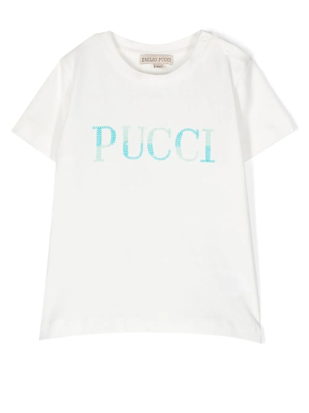 

PUCCI Junior playera con logo estampado - Blanco