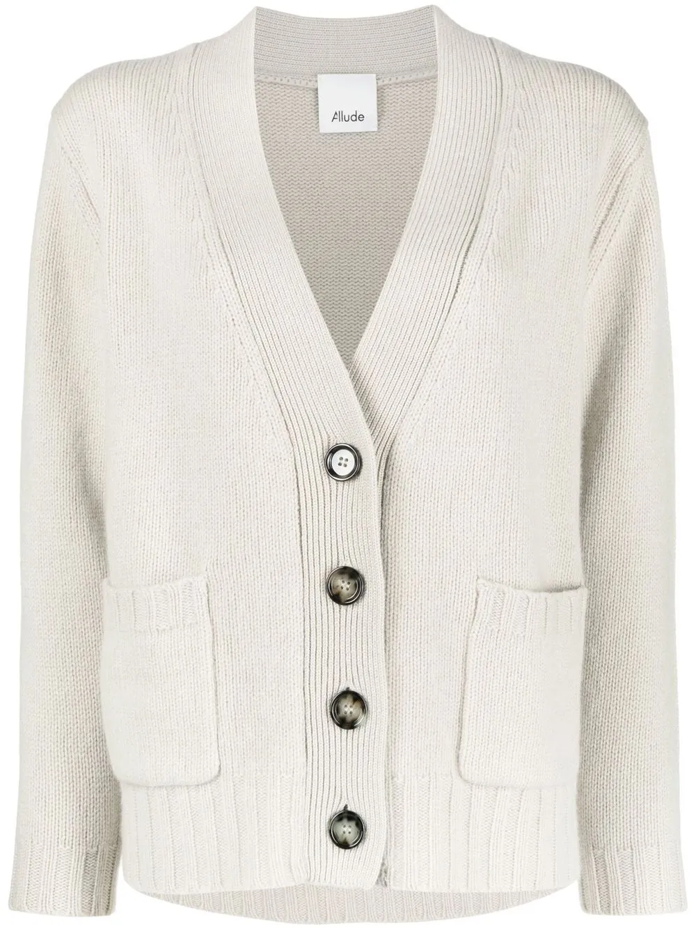 

Allude long-sleeve wool knit cardigan - Neutrals