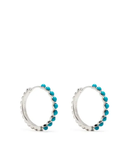 DOWER AND HALL medium Azure turquoise huggie hoops