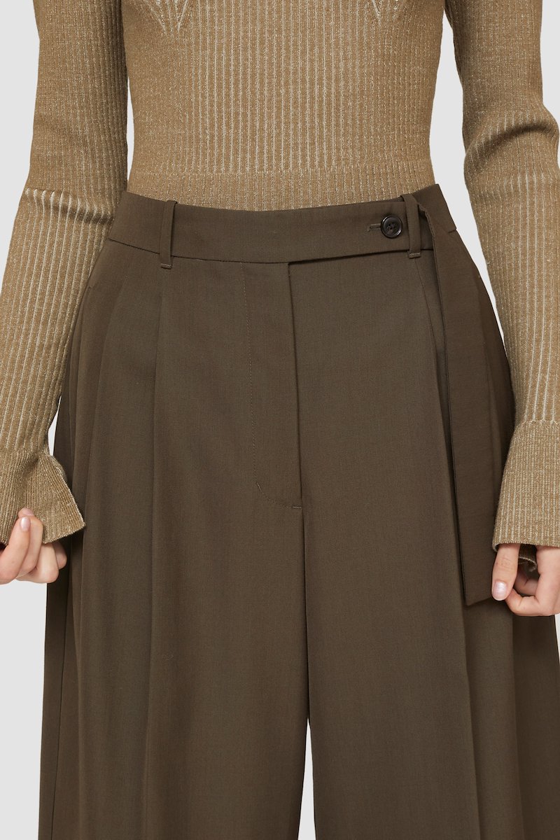 Bicolor Rib Long Sleeve Crewneck Pullover-brown #1 Bicolor Rib Long Sleeve Crewneck Pullover, ribbed-knit wool-blend jumper from 3.1 PHILLIP LIM featuring brown, wool blend, crew neck, long sleeves, split cuffs and straight hem.- 5
