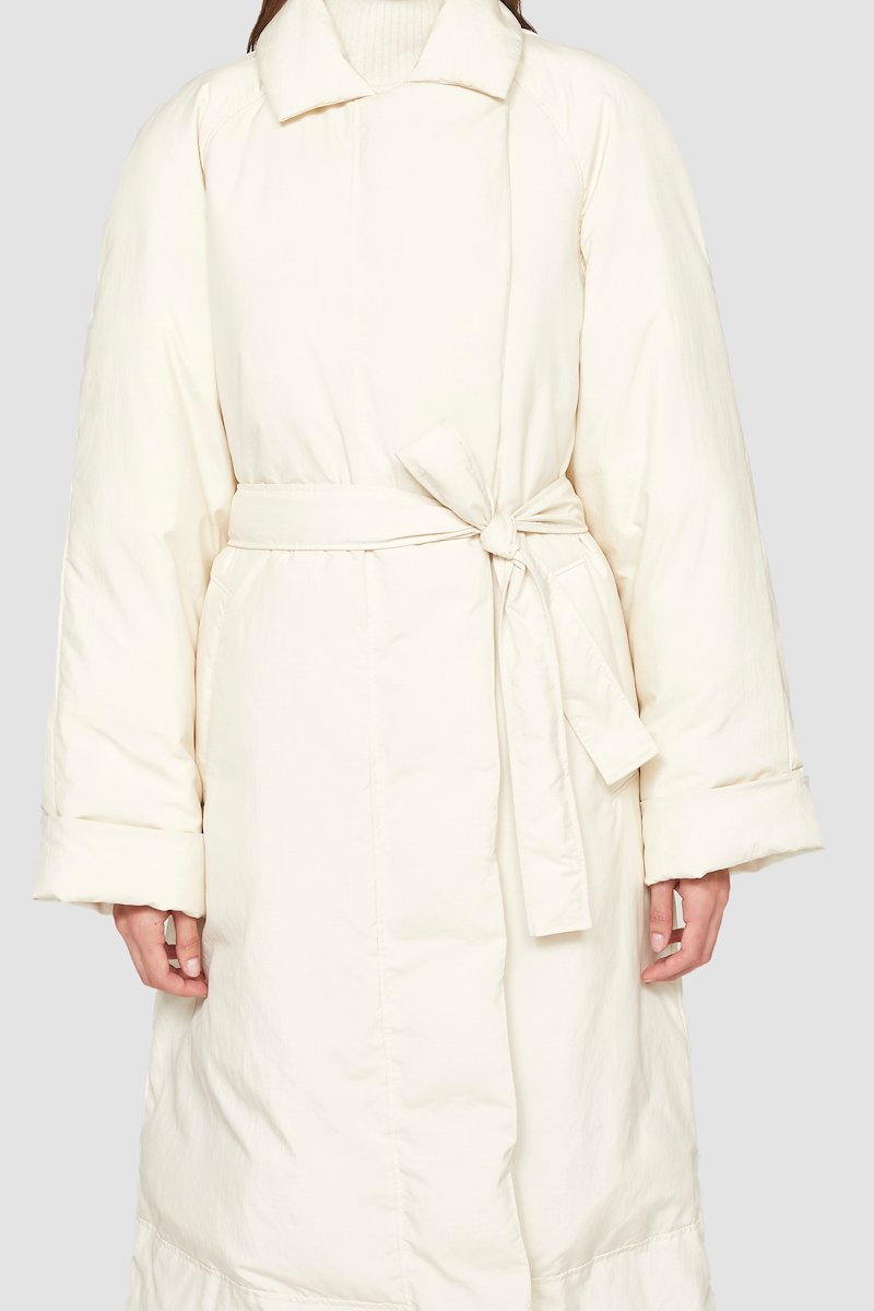 Ripstop Puffer Wrap Trench-parchment #1 Ripstop Puffer Wrap Trench, - 1
