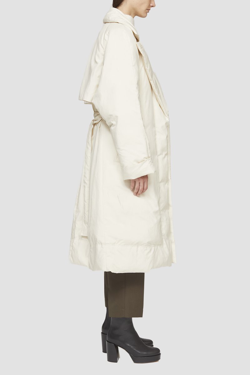 Ripstop Puffer Wrap Trench-parchment #1 Ripstop Puffer Wrap Trench, - 3