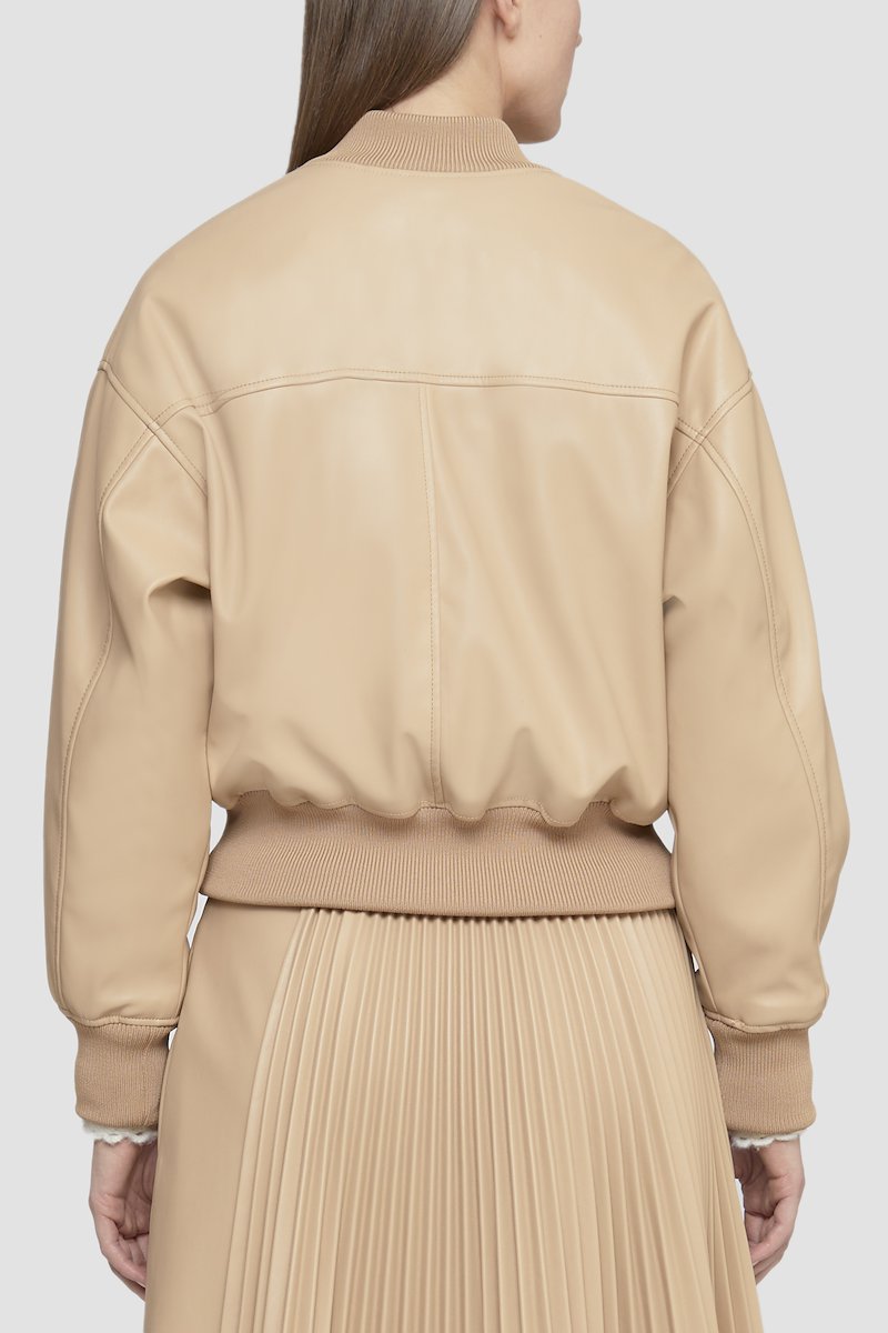 Leather Alternative Cropped Bomber-brown #0 Leather Alternative Cropped Bomber, - 14
