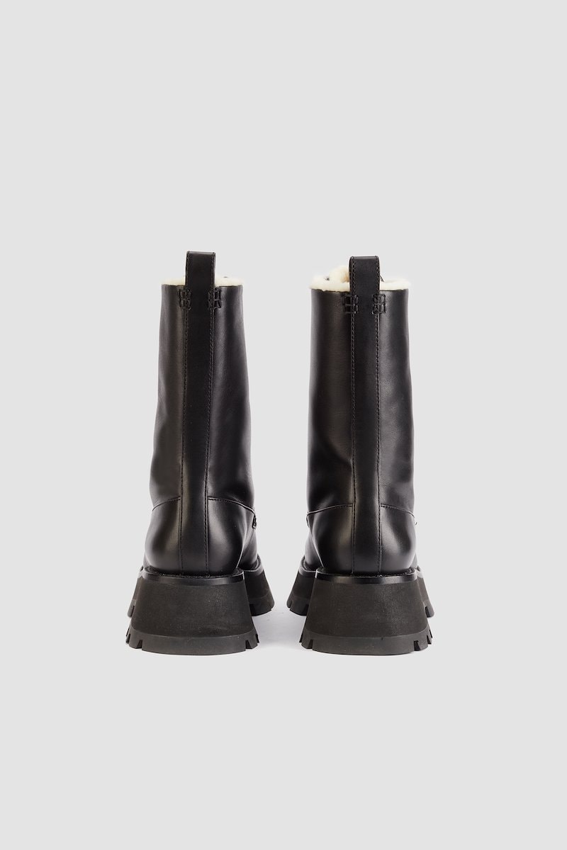 Kate Lace Up Combat Boot With Shearling in black | 3.1 Phillip Lim ...