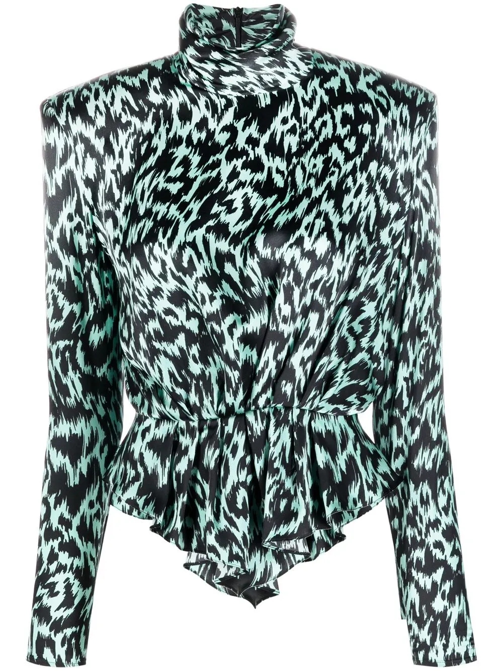 

Alexandre Vauthier blusa con estampado de leopardo - Negro