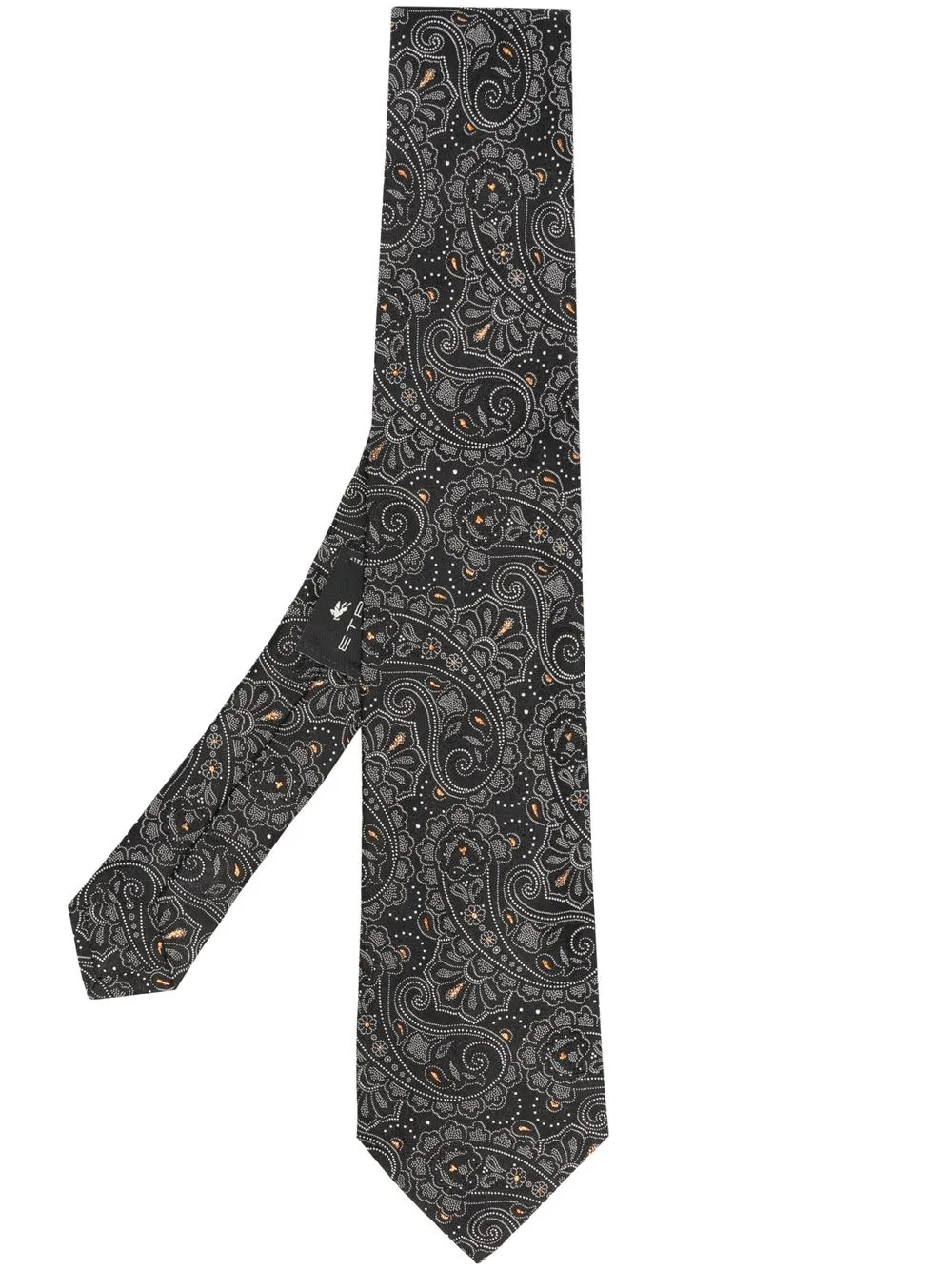 

ETRO corbata de seda con estampado de cachemira - Negro