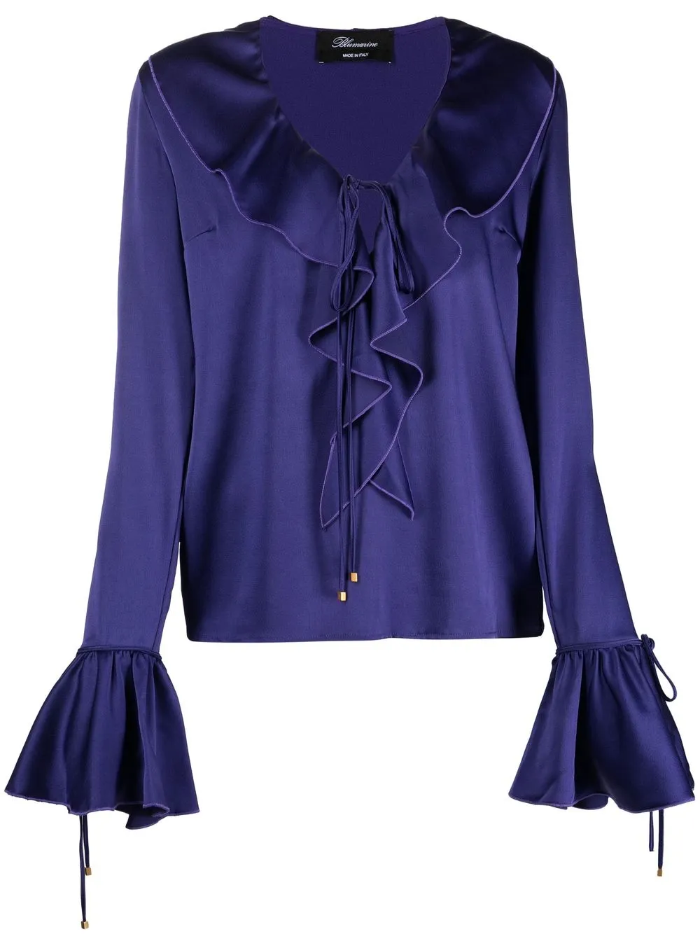 

Blumarine ruffle-trim bell sleeve blouse - Purple