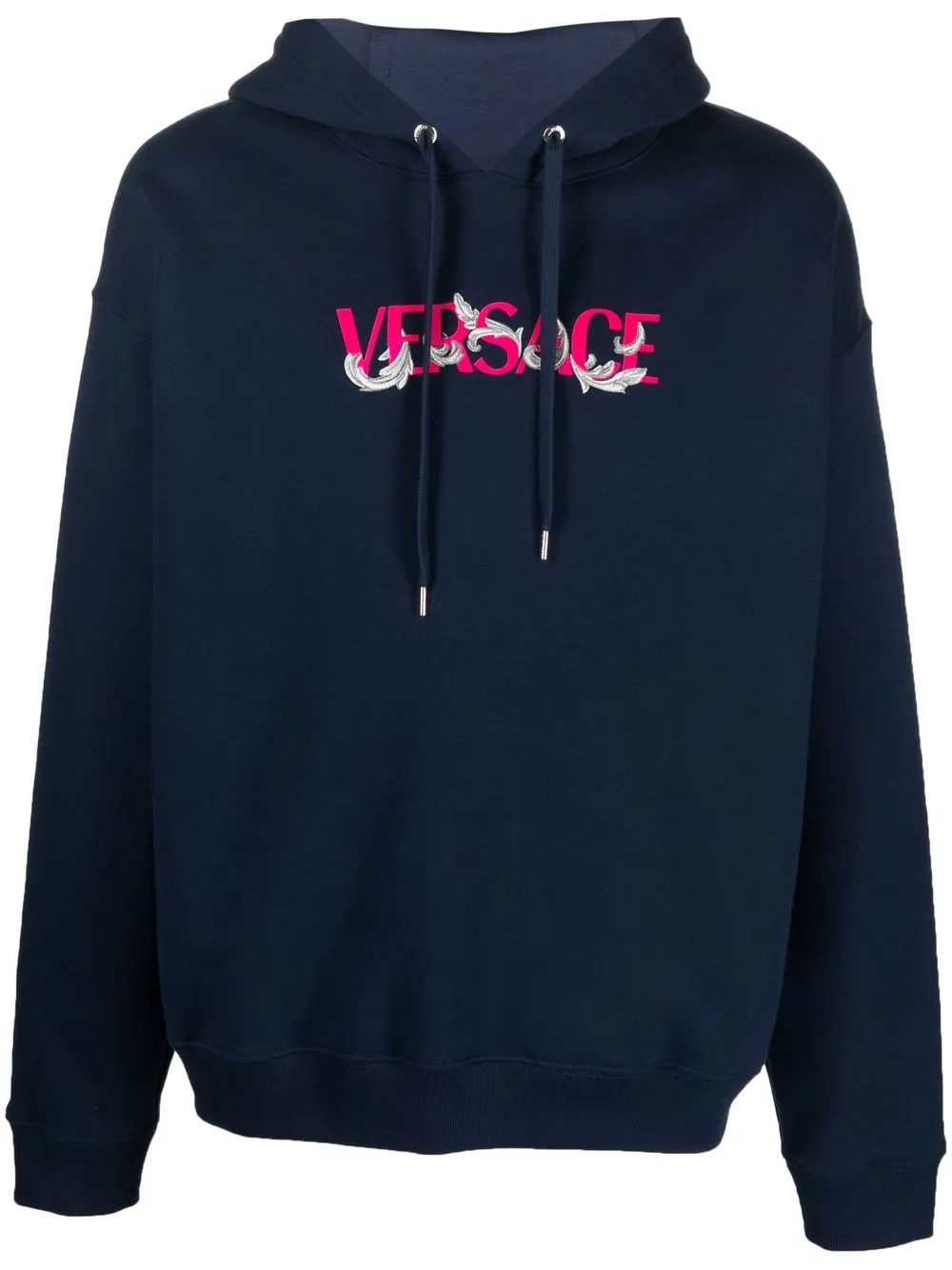 

Versace hoodie con logo bordado - Azul