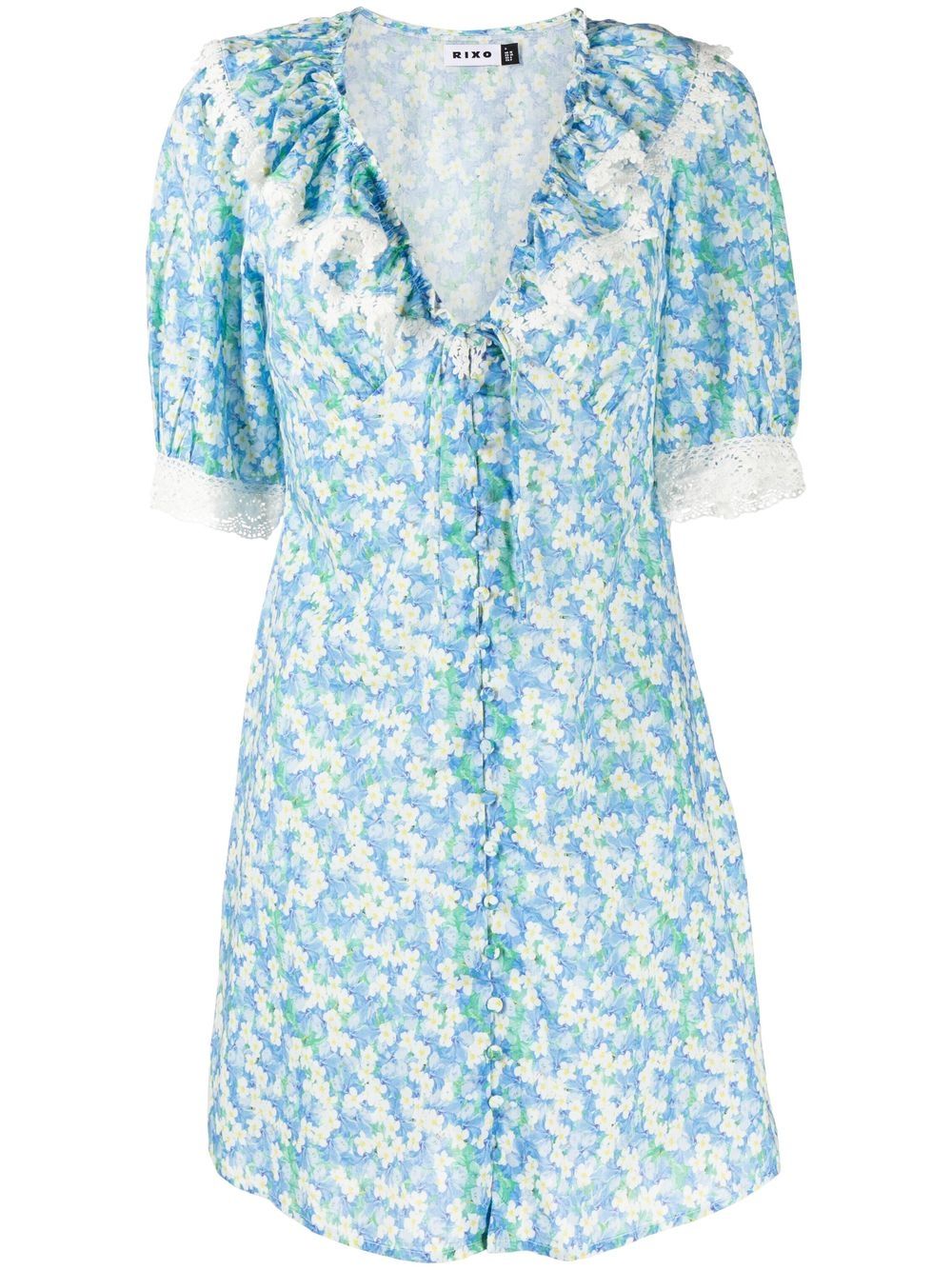 

Rixo Anya floral-print dress - Blue