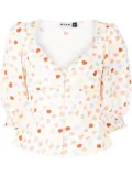 Rixo Palma spot-print blouse - White