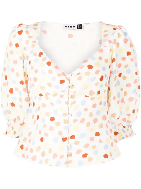 Rixo Palma spot-print blouse