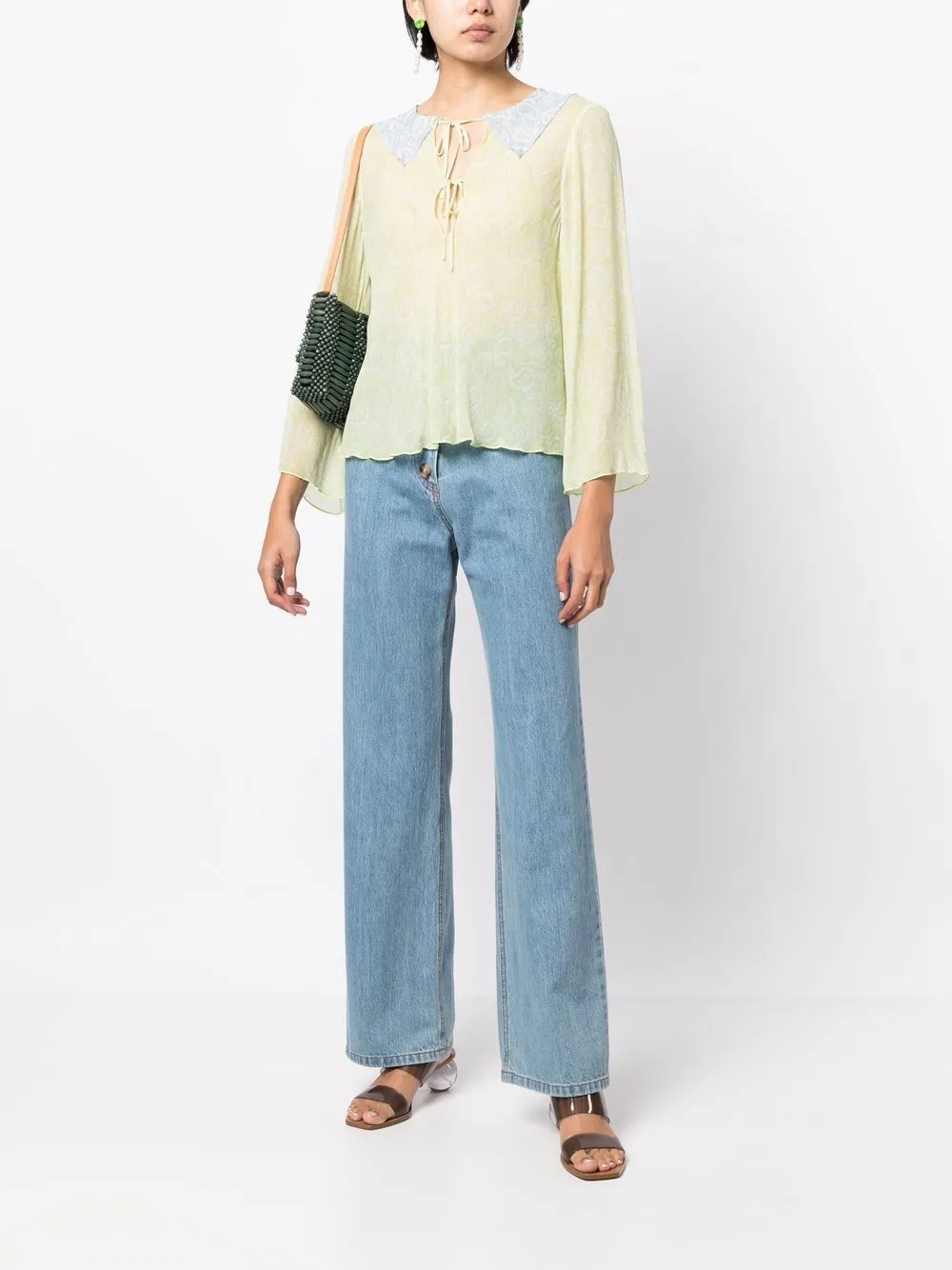 Rixo Blouse met paisley-print - Groen