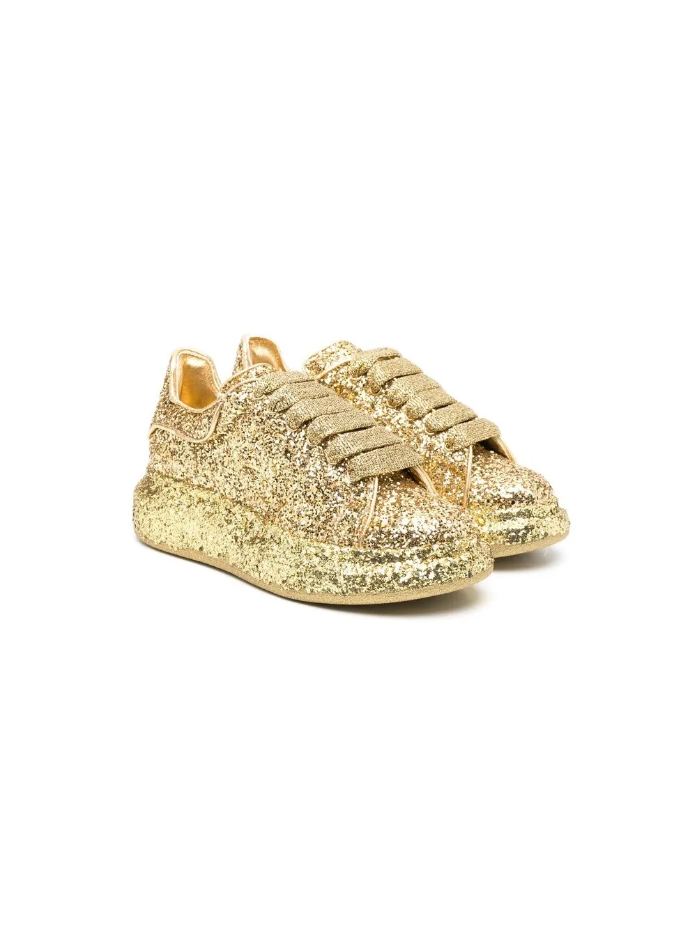 alexander mcqueen gold glitter trainers