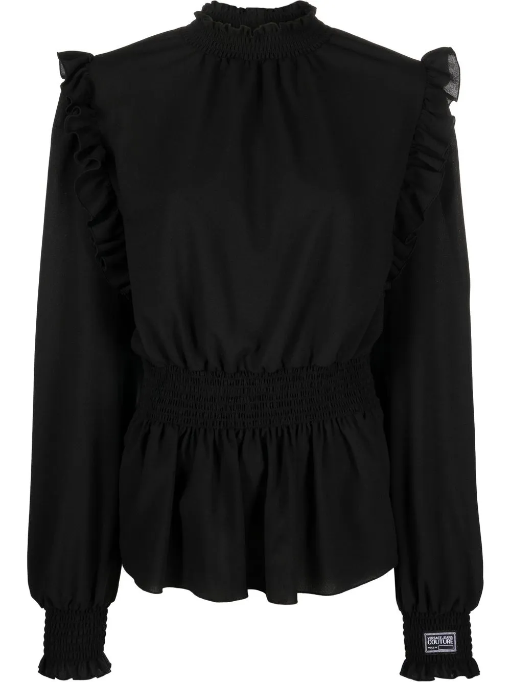 

Versace Jeans Couture blusa fruncida con cintura ajustada - Negro