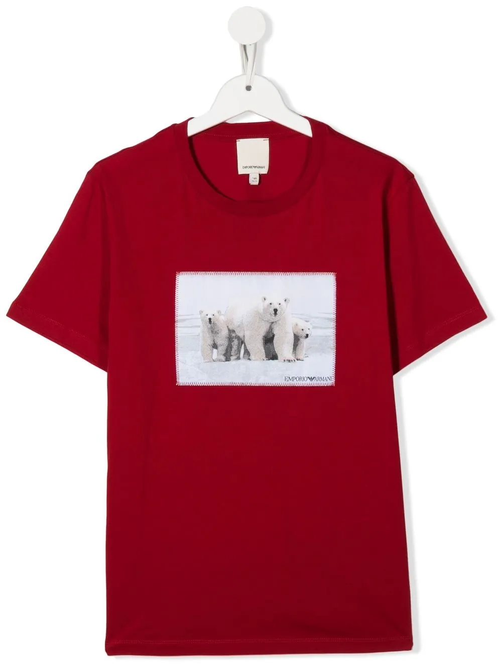 

Emporio Armani Kids playera con logo gráfico estampado - Rojo
