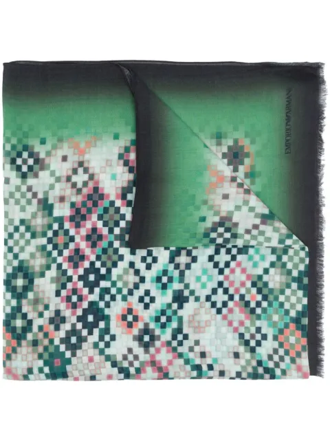 geometric-pattern knit scarf