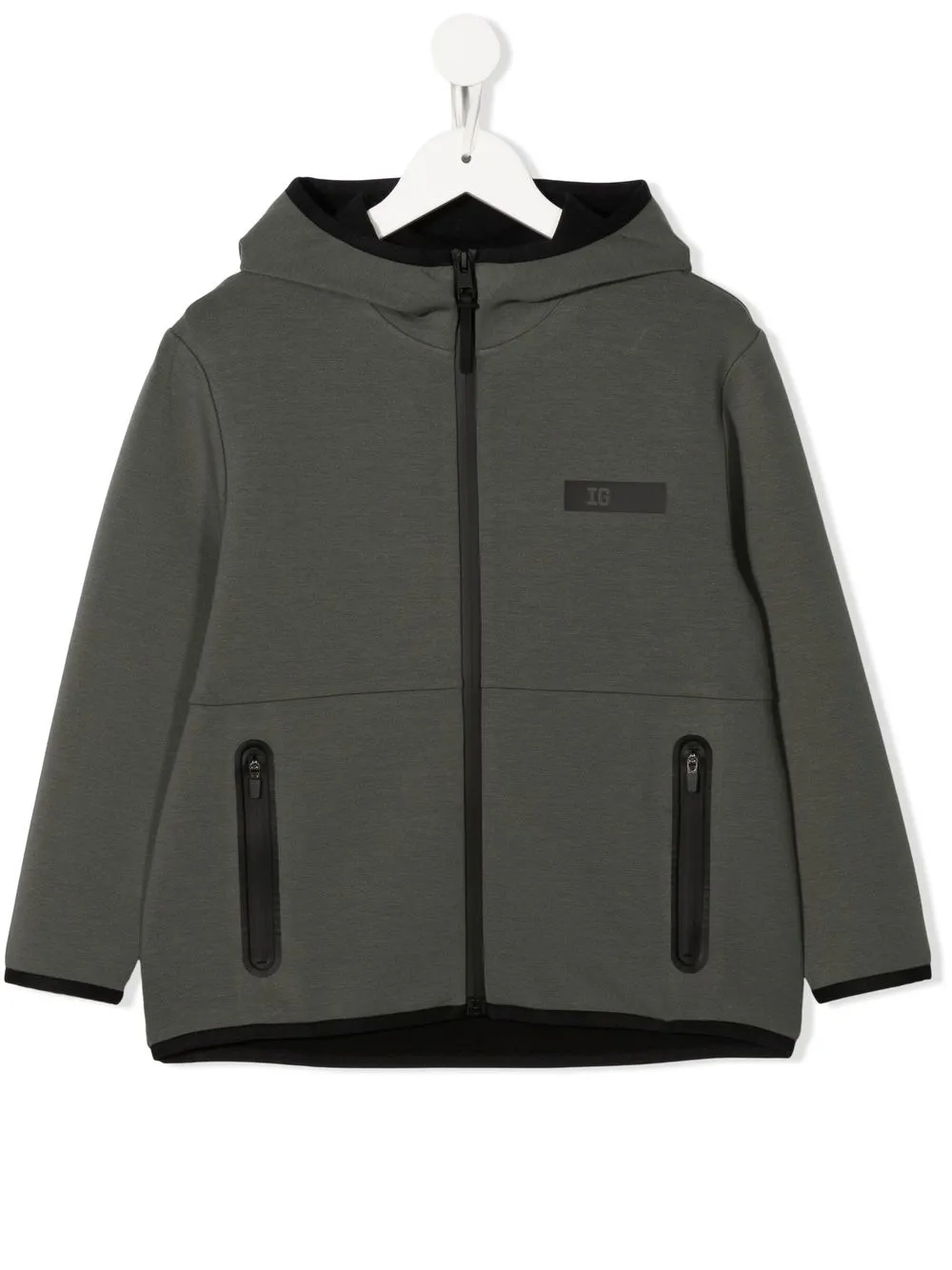 

Il Gufo hoodie con cierre y parche del logo - Verde