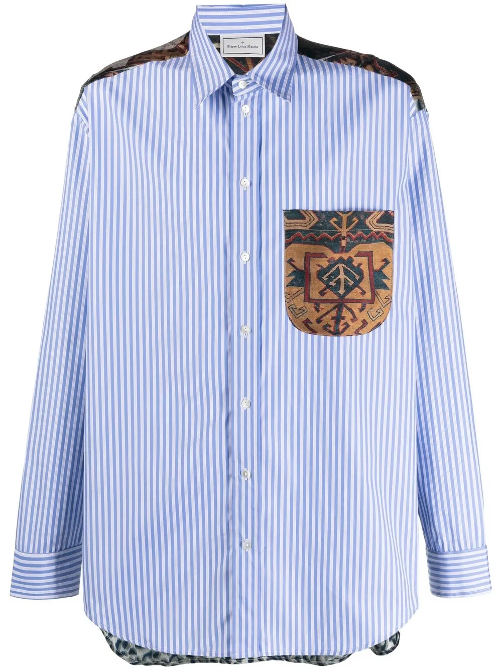 

Pierre-Louis Mascia camisa con rayas estampadas - Azul