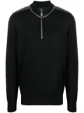 Billionaire zip collar silk-cotton jumper - Black