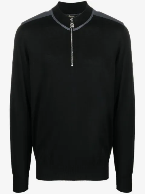 Billionaire zip collar silk-cotton jumper