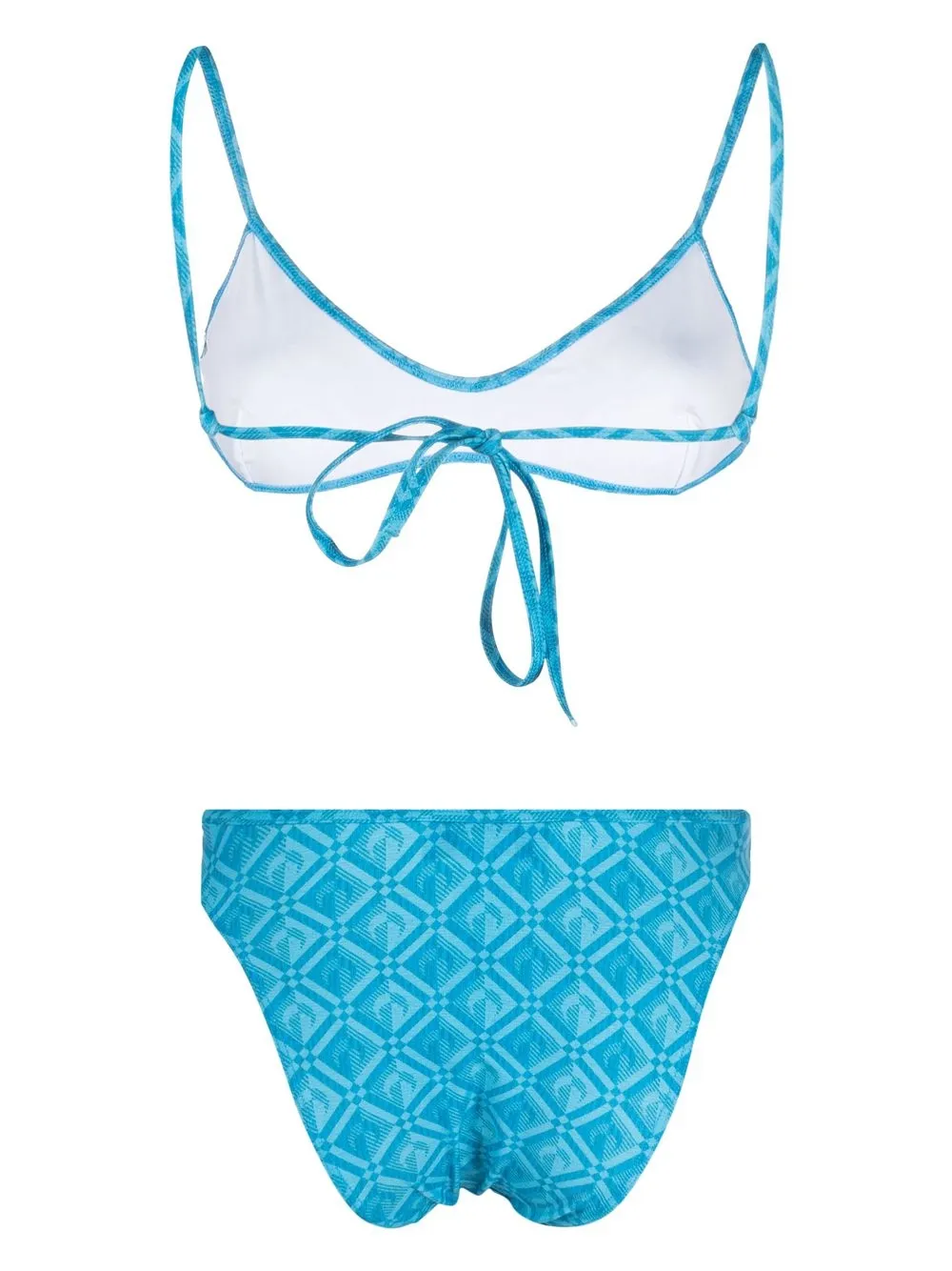 Marine Serre Bikini met monogram - Blauw