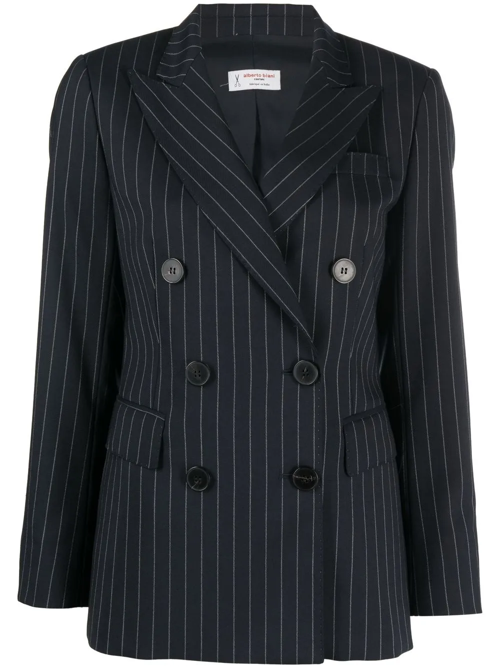 

Alberto Biani blazer con doble botonadura y rayas diplomáticas - Azul