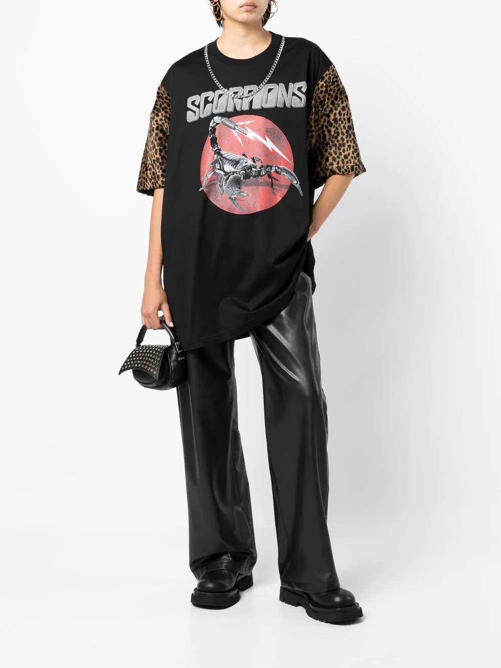 Junya Watanabe T-shirt met luipaardprint - Zwart