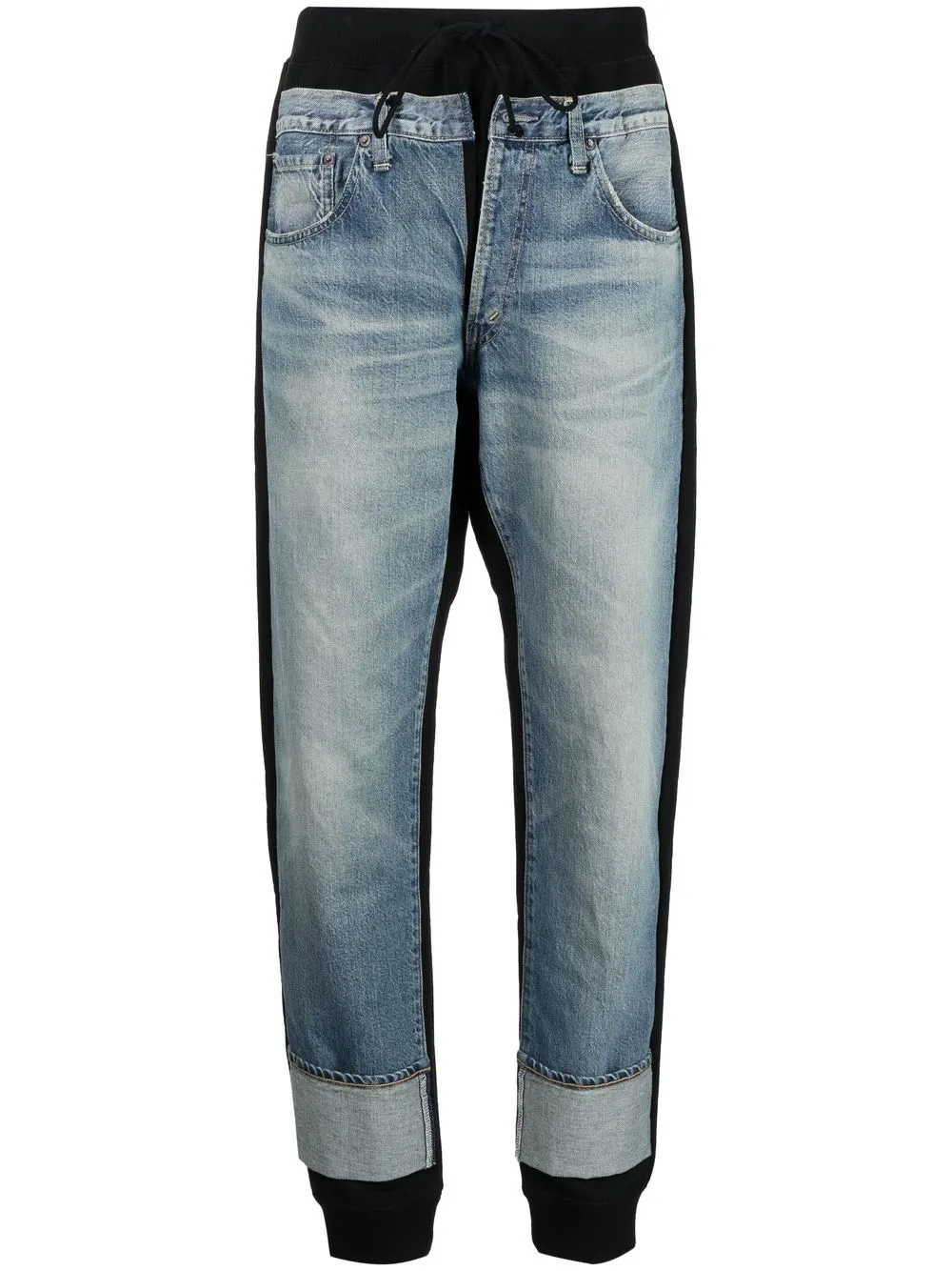 

Junya Watanabe two-tone straight-leg jeans - Black