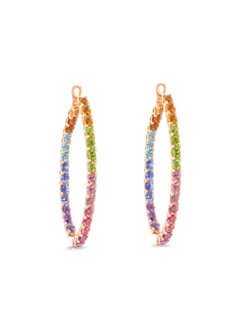  Brumani 18k Yellow Gold Multi Stones Earrings 