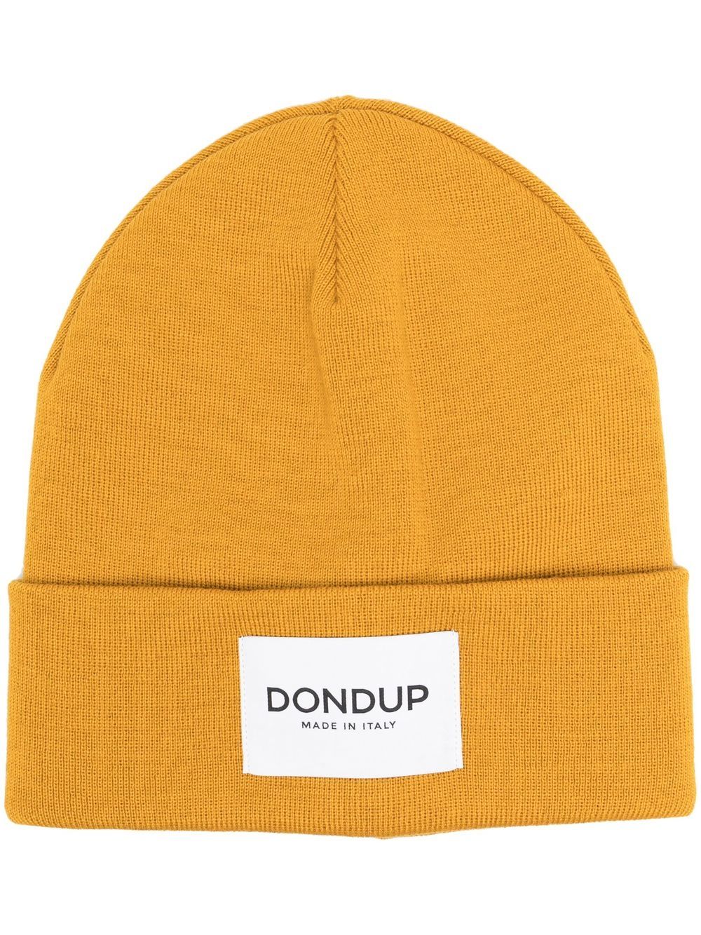 Dondup Logo-patch Knit Hat In Gelb