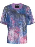 Versace Jeans Couture sequin-embellished short-sleeved T-shirt - Blue